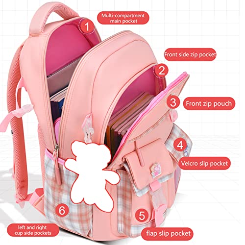 Girls School Backpack – Waterproof, Large Capacity, Laptop Compartment